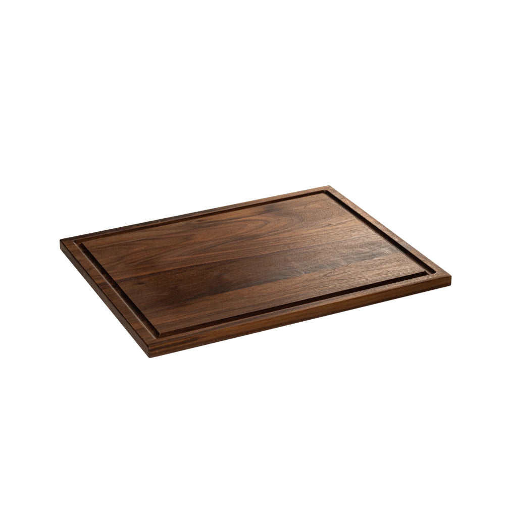 Planche à découper réversible avec rainure à jus (19 po) – Noyer