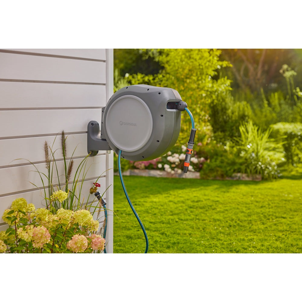 GARDENA Wall-Mounted Auto-Retractable Hose Reel (50 ft)