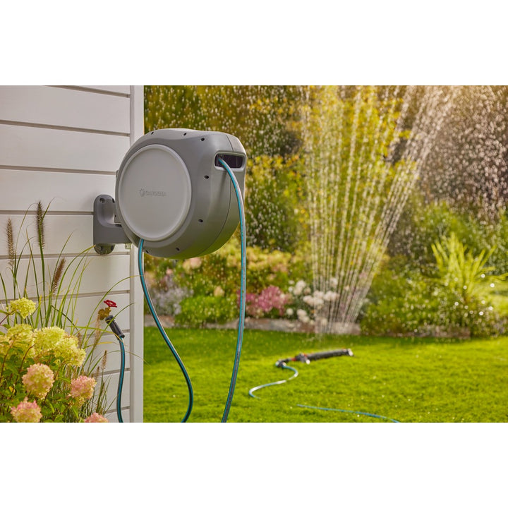 GARDENA Wall-Mounted Auto-Retractable Hose Reel (75 ft)