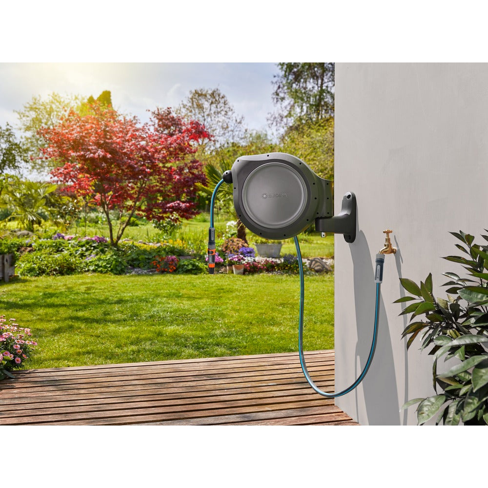 GARDENA Wall-Mounted Auto-Retractable Hose Reel (100 ft)