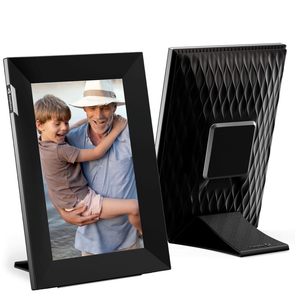 Nixplay 8 inch Touch Screen Digital Picture Frame with WiFi (W08K), Black-Silver, Share Photos and Videos Instantly via Email or App