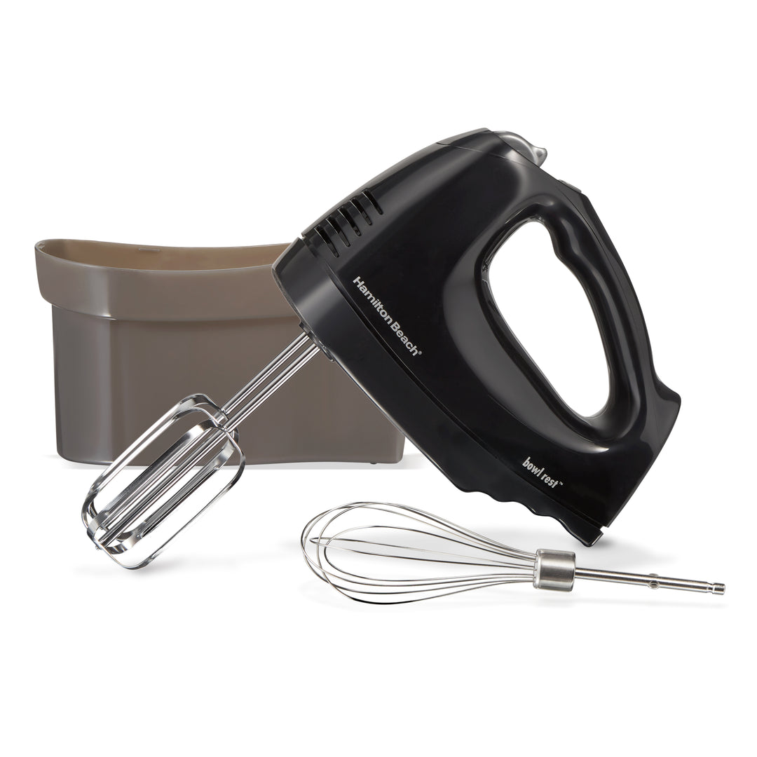 Hamilton Beach 6 Speed Hand Mixer with Snap-On Case - Black