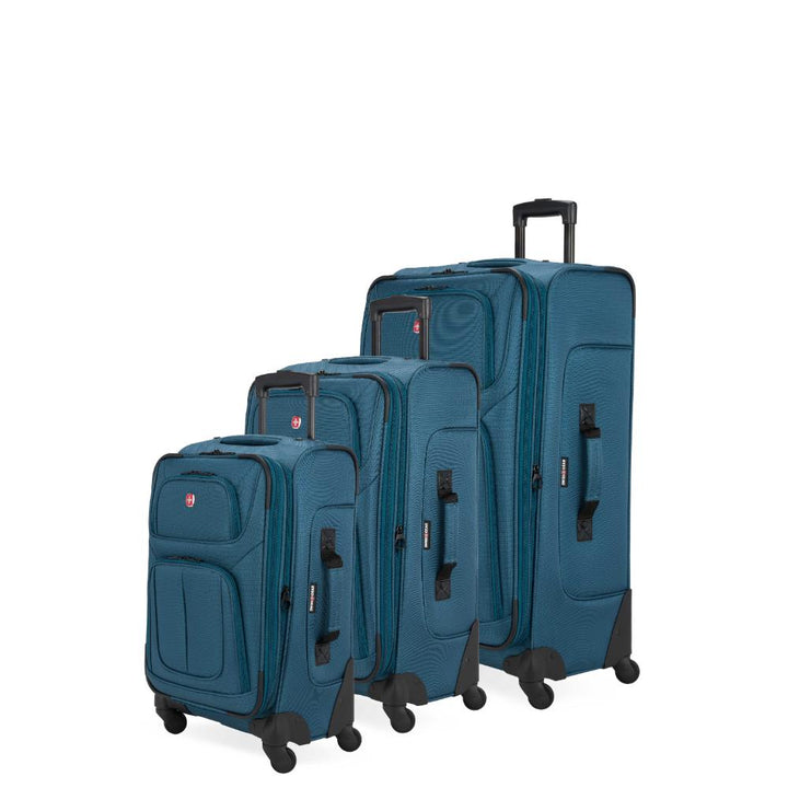 Ensemble de bagages 3 pièces Swiss Gear - Spinner souple 21/25/29" - Bleu Atlas