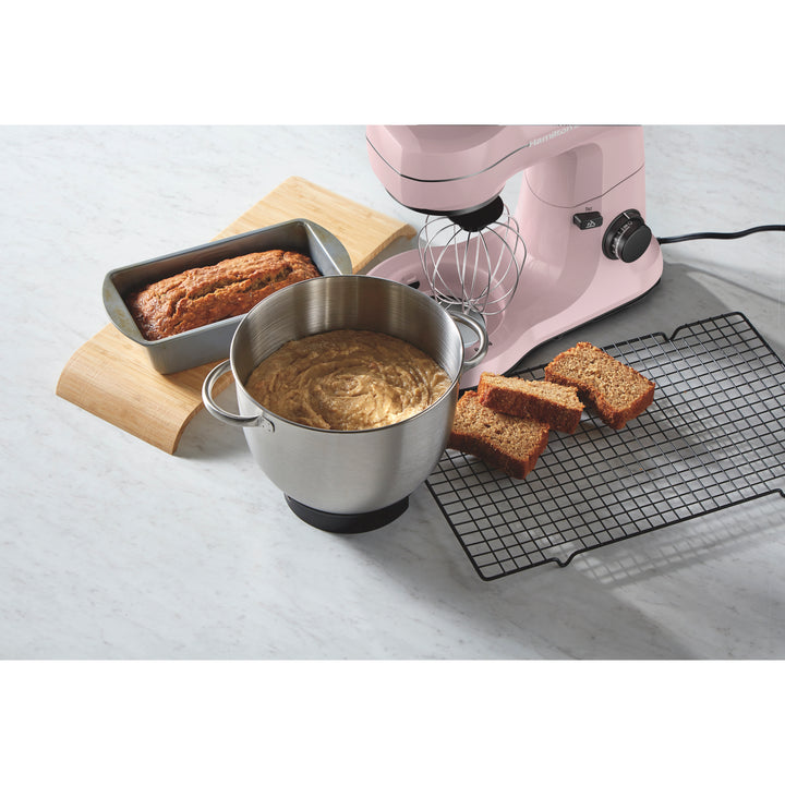 Mixer sur socle 7 vitesses Hamilton Beach avec bol en acier inoxydable de 4 pintes - Rose