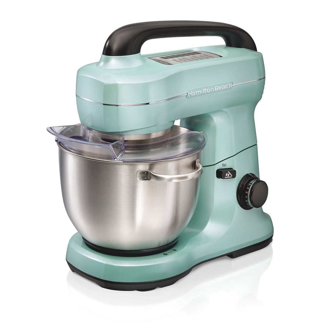 Hamilton Beach 7 Speed Stand Mixer with 4 Quart Stainless Steel Bowl - Aqua