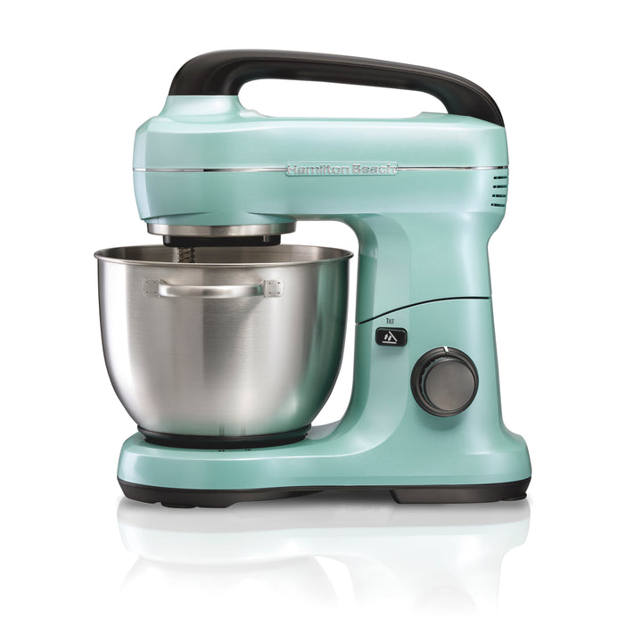 Hamilton Beach 7 Speed Stand Mixer with 4 Quart Stainless Steel Bowl - Aqua