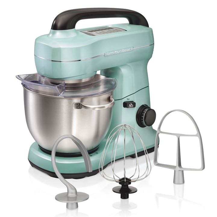 Hamilton Beach 7 Speed Stand Mixer with 4 Quart Stainless Steel Bowl - Aqua