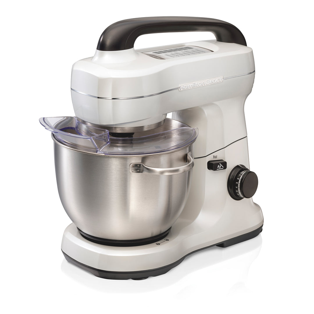 Hamilton Beach 7 Speed Stand Mixer with 4 Quart Stainless Steel Bowl - White