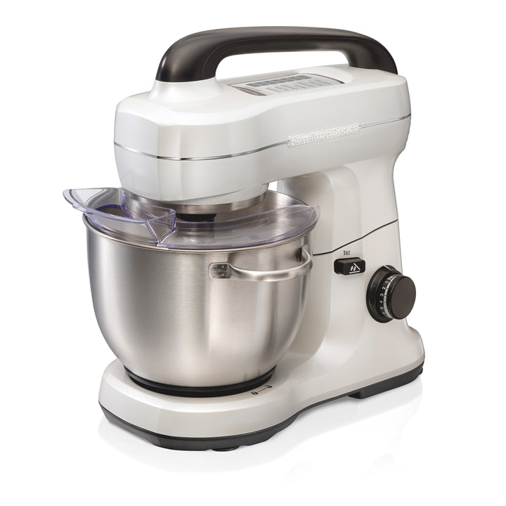 Hamilton Beach 7 Speed Stand Mixer with 4 Quart Stainless Steel Bowl - White