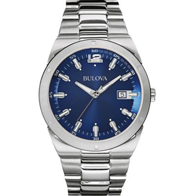 Bulova Men's Classic Stainless Steel Blue Dial