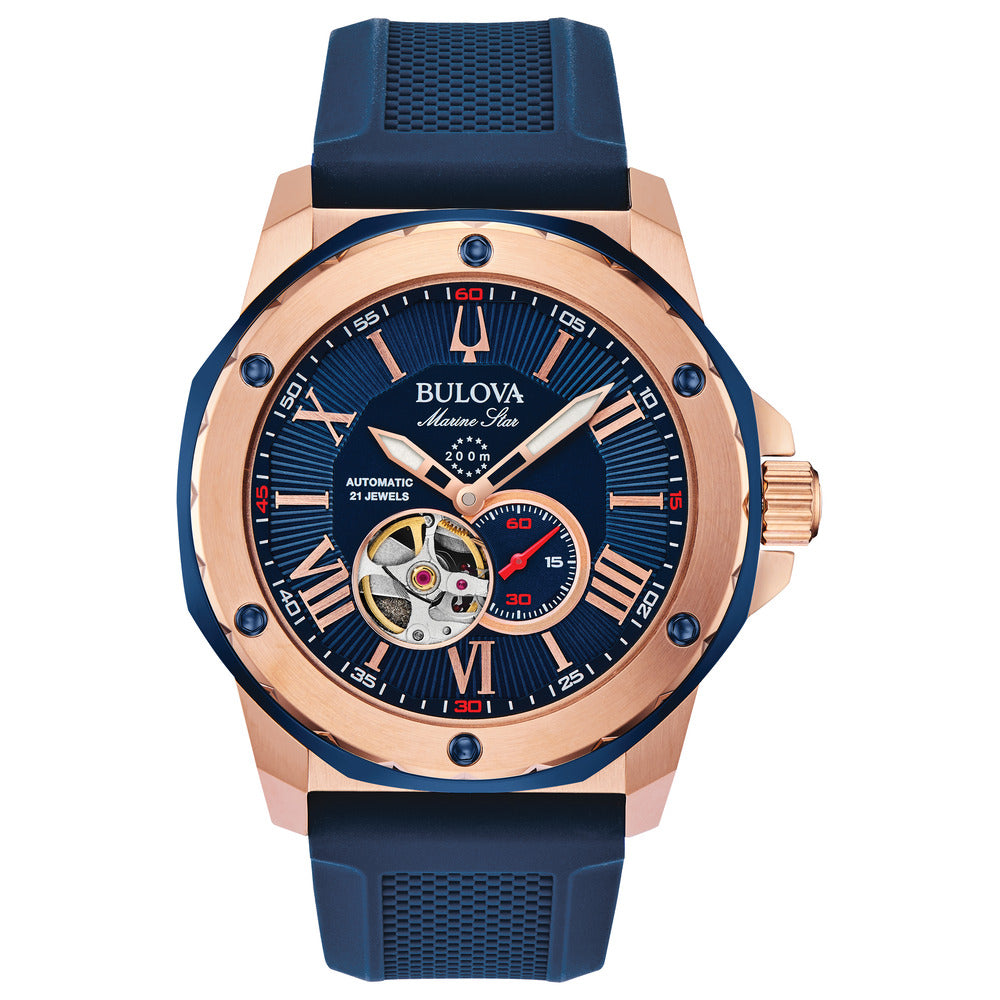 Bulova Marine Star Rose Gold and Blue