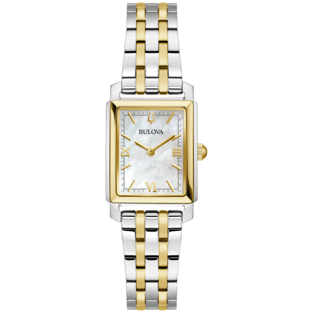 Bulova Sutton Silver and Gold Rectangle