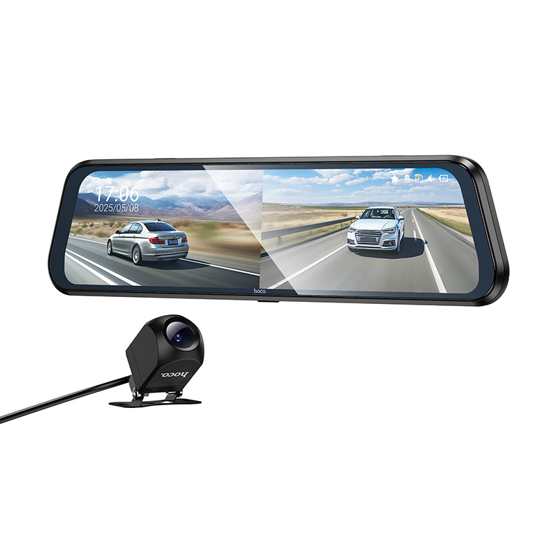 Hoco DV16 Driving Recorder with 9.66-inch Rearview Mirror