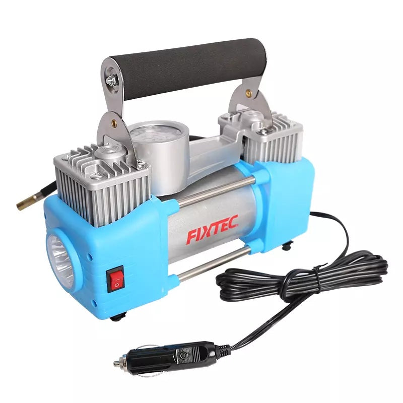 FIXTEC Portable Car Air Compressor/Tire Inflator, 12 V, 150 PSI, 65 L/min, Analog