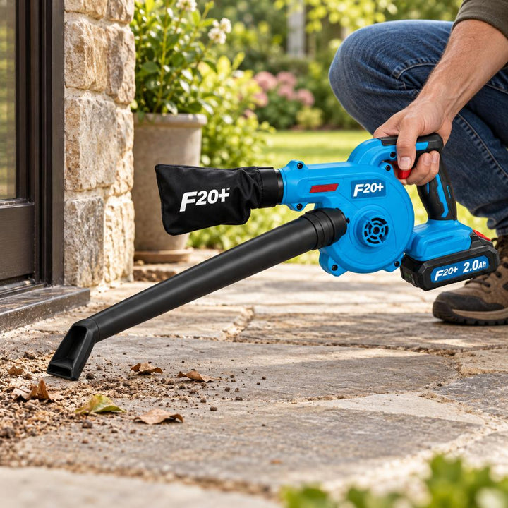 Souffleur/aspirateur sans fil 20 V avec batterie, chargeur et accessoires FIXTEC 