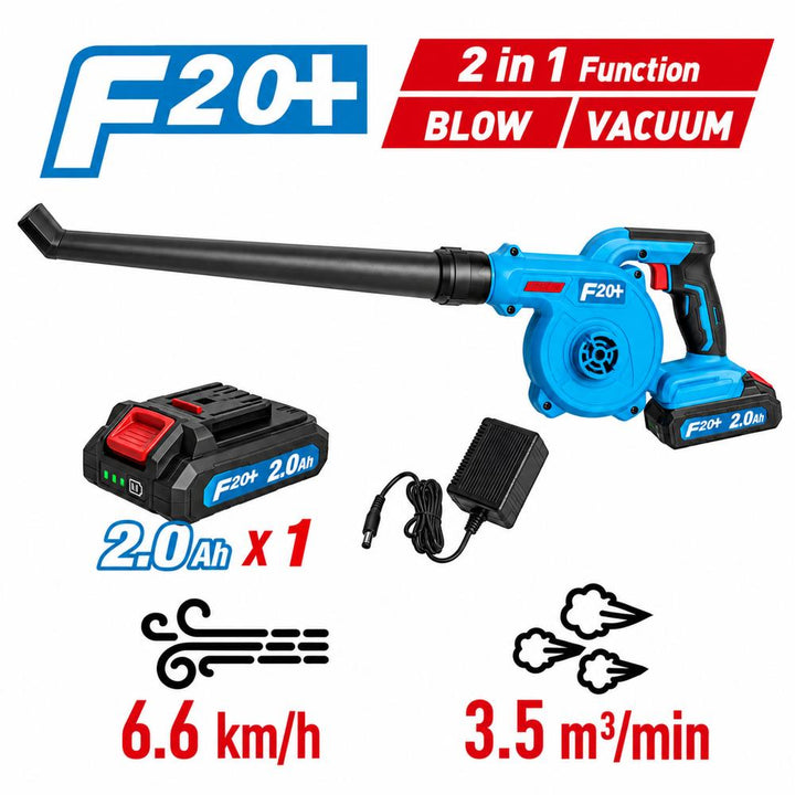 Souffleur/aspirateur sans fil 20 V avec batterie, chargeur et accessoires FIXTEC 