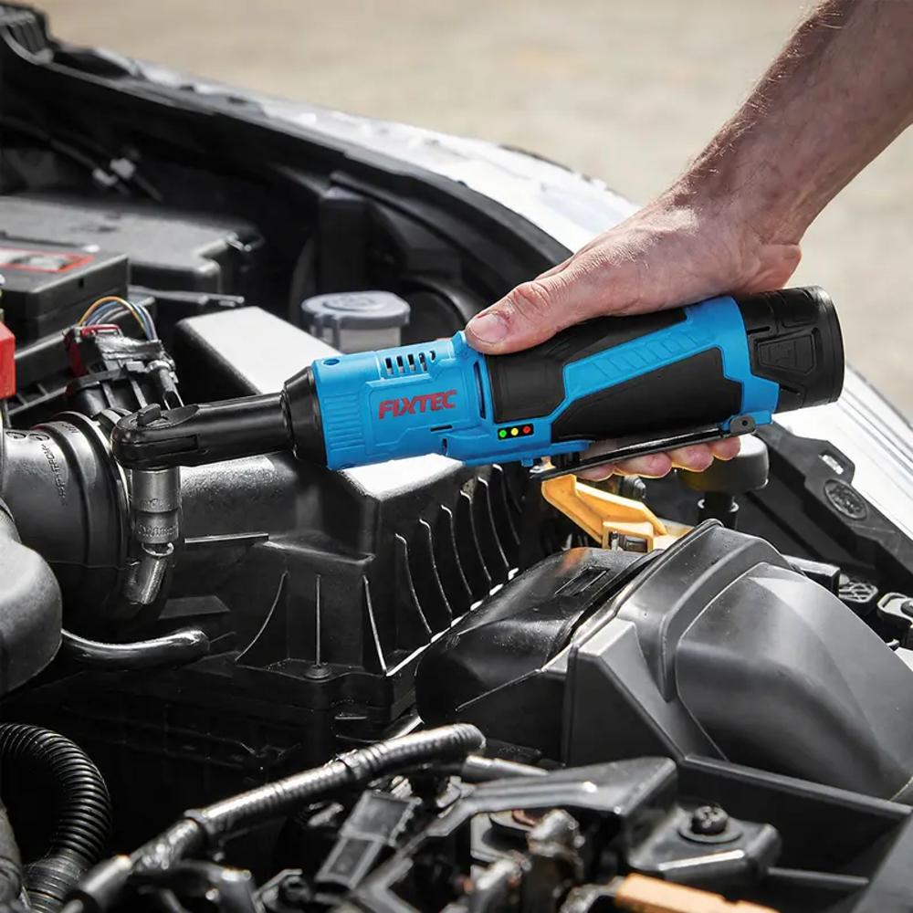 FIXTEC 12V Cordless Ratchet Wrench Kit with (2) Batteries, USB-C Charging