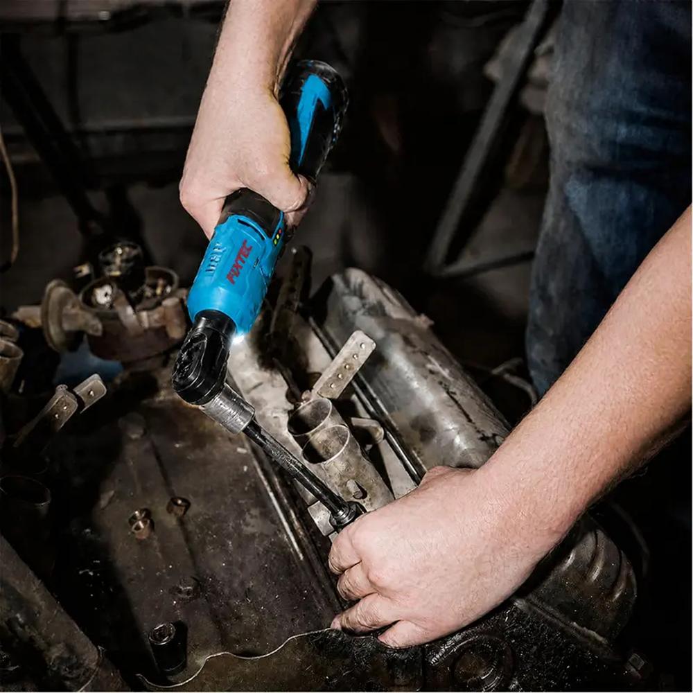 FIXTEC 12V Cordless Ratchet Wrench Kit with (2) Batteries, USB-C Charging