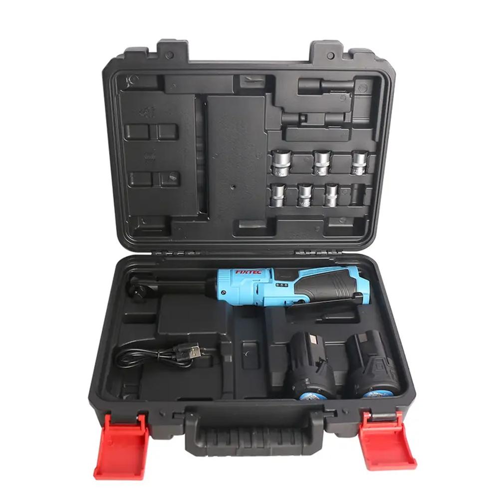 FIXTEC 12V Cordless Ratchet Wrench Kit with (2) Batteries, USB-C Charging