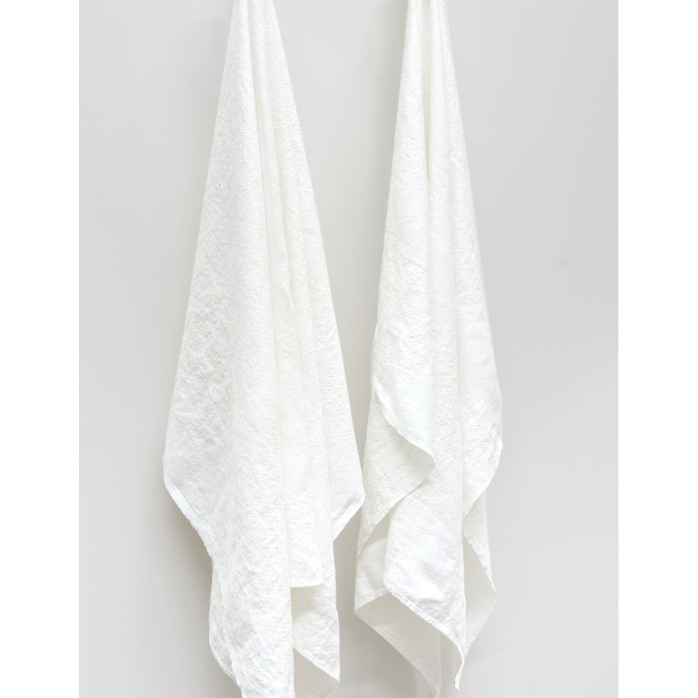 Filari Mila Linen Bath Towels - Set of 2 (White)