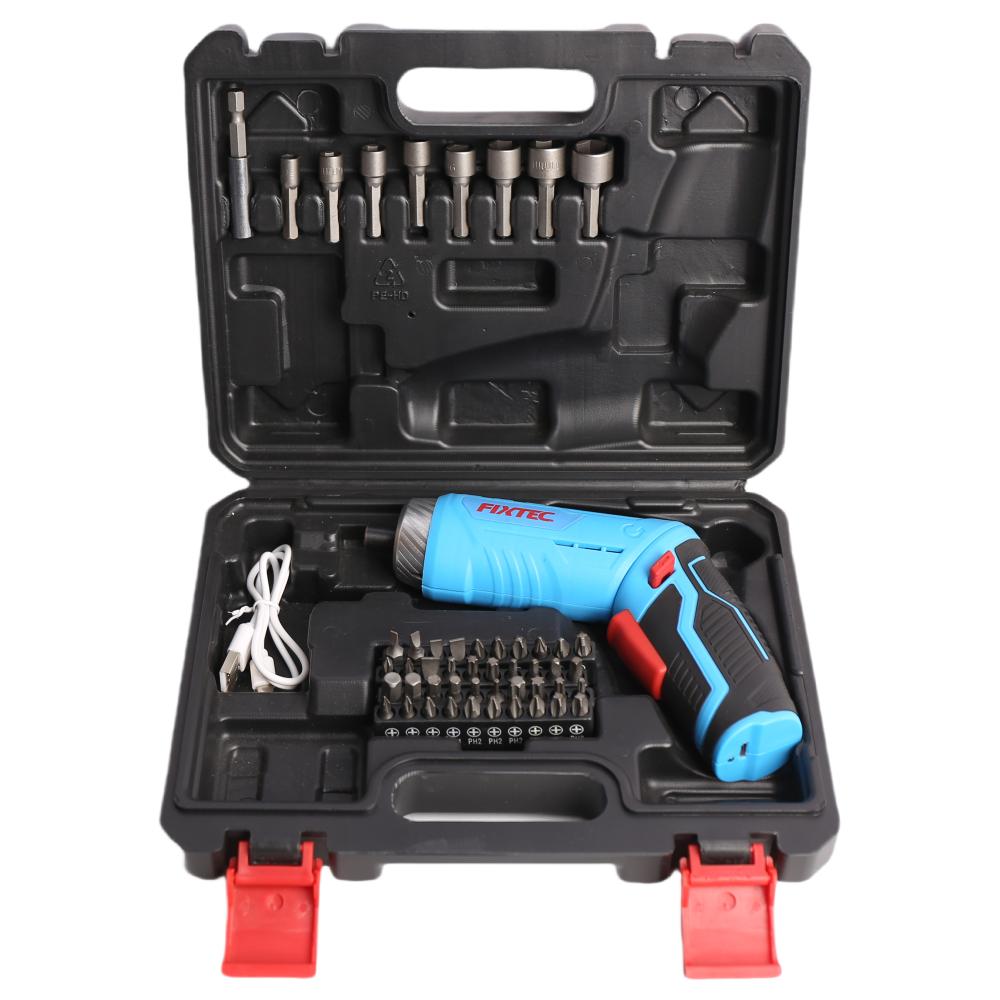 FIXTEC 4V Lithium-Ion cordless 2-in-1 Pivoting Screwdriver Kit