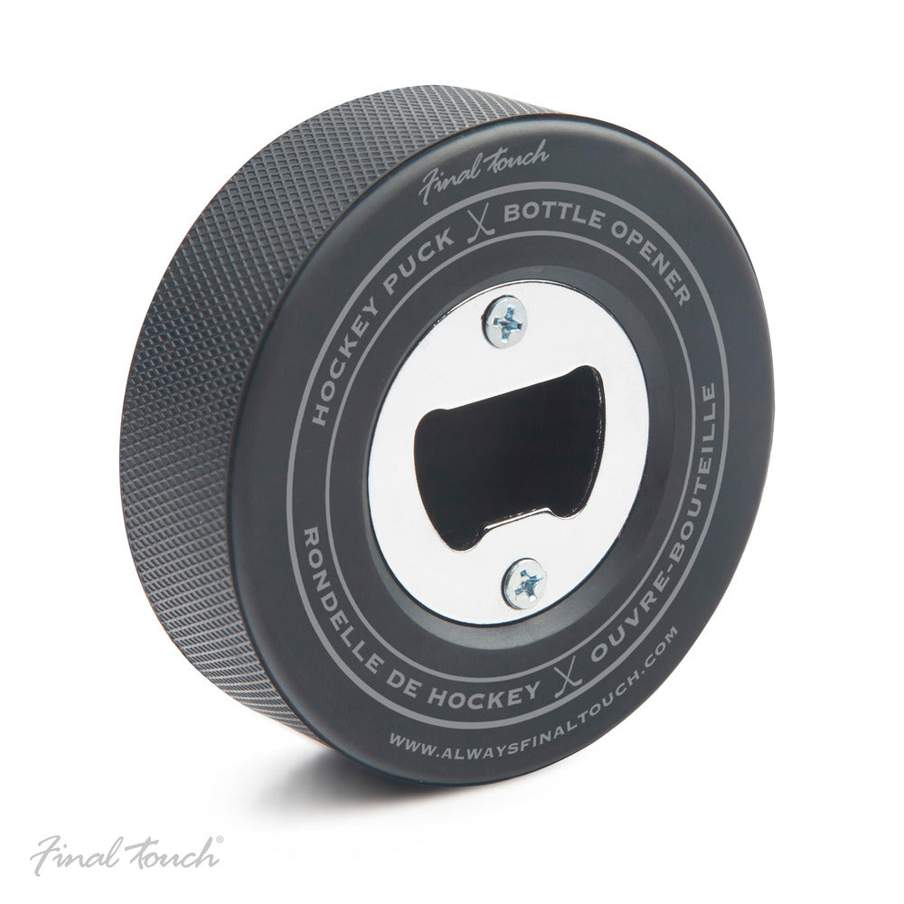Final Touch® Hockey Puck Bottle Opener