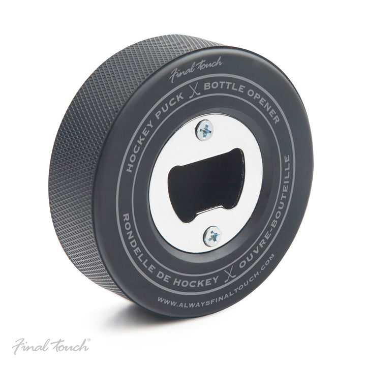 Final Touch® Hockey Puck Bottle Opener