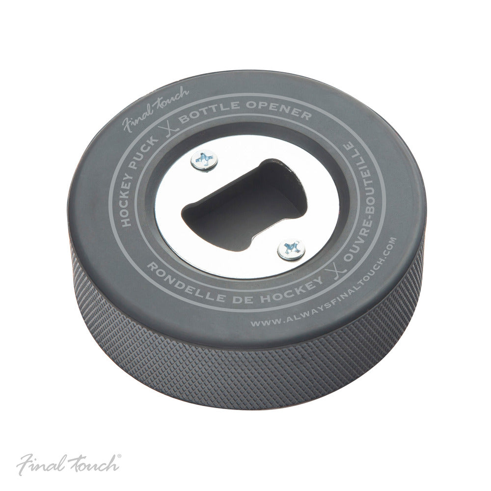 Final Touch® Hockey Puck Bottle Opener