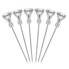 Final Touch® Diamond Cocktail Picks - Clear - Set of 6