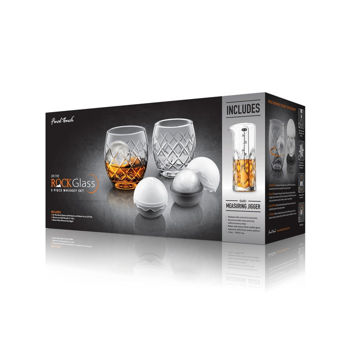 Final Touch® Hand-Cut On The Rock Glass 5 Piece Set