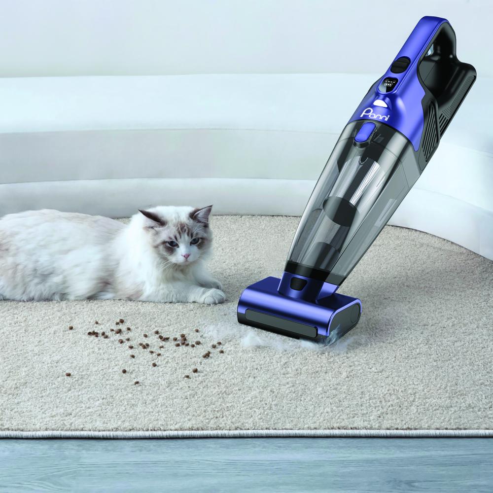 Aspirateur à main sans fil pour animaux Panni avec brosse motorisée, pour la maison et la voiture, 16 V – Violet
