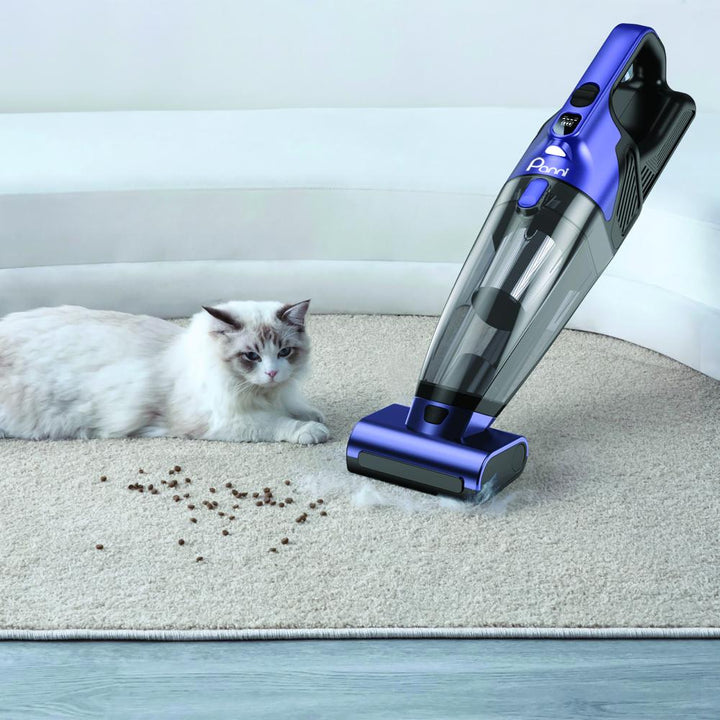Aspirateur à main sans fil pour animaux Panni avec brosse motorisée, pour la maison et la voiture, 16 V – Violet