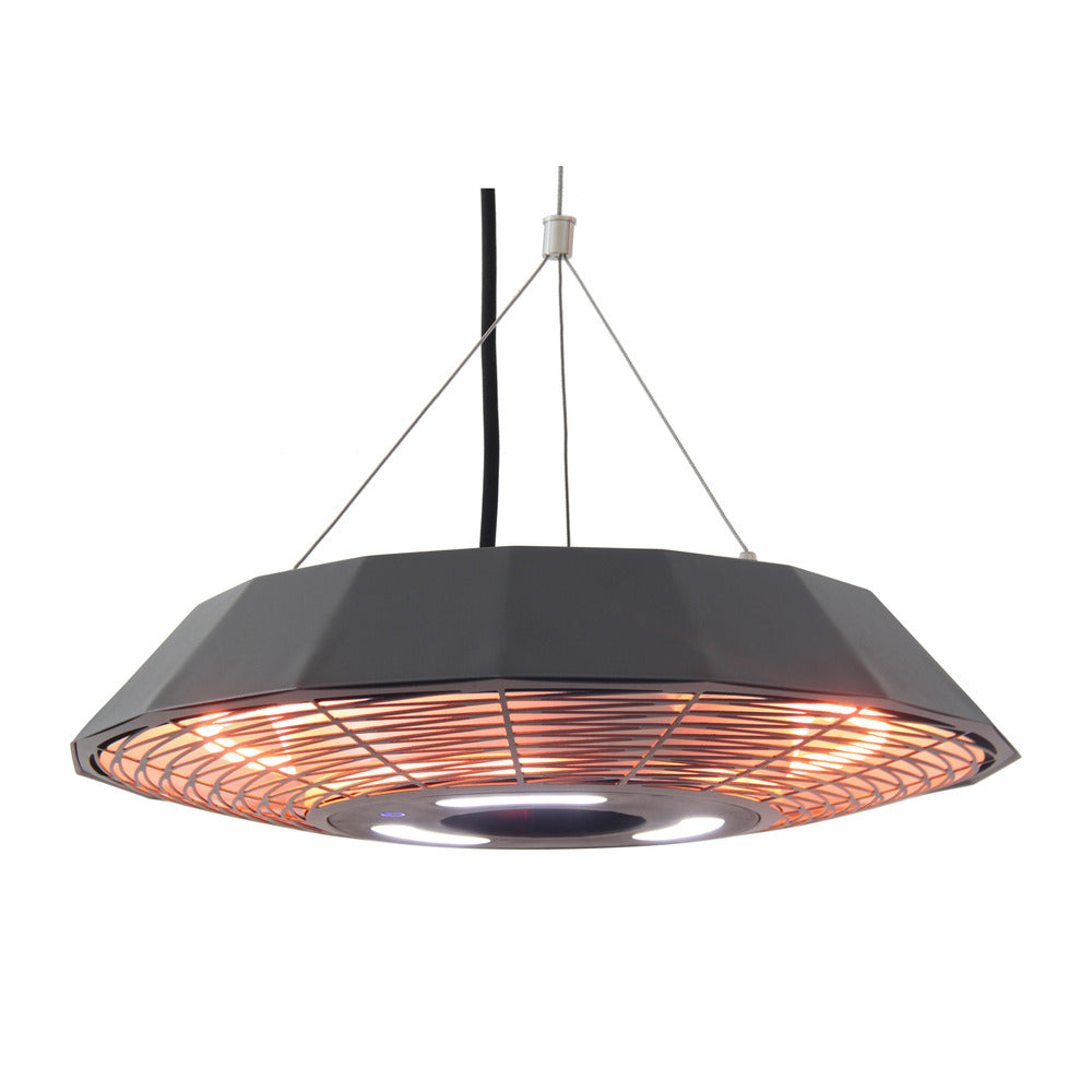 Chauffage d'extérieur électrique infrarouge Ener-g+ - Suspendu avec LED - Télécommande