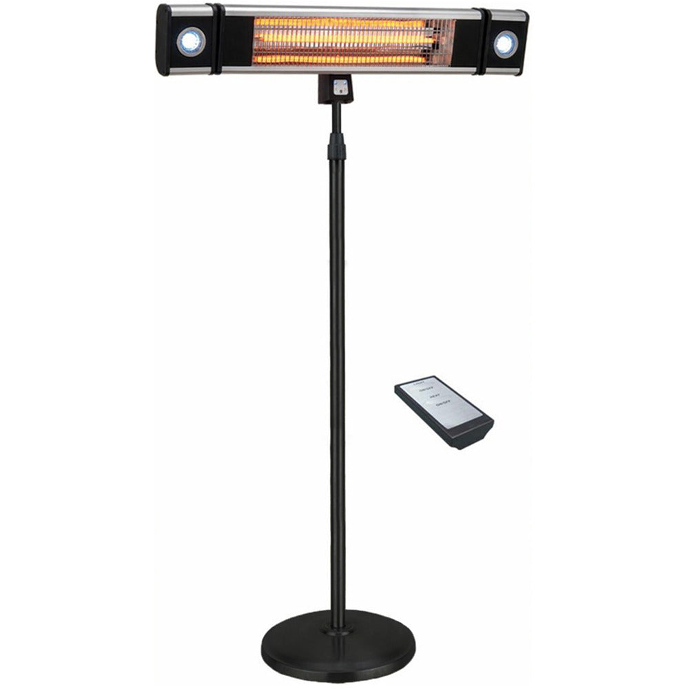 Chauffage d'extérieur électrique infrarouge Ener-g+ - Autonome avec LED - Télécommande