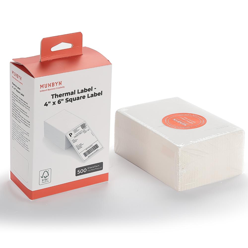 Munbyn Thermal Labels 4x6" – 500 Sheets, White