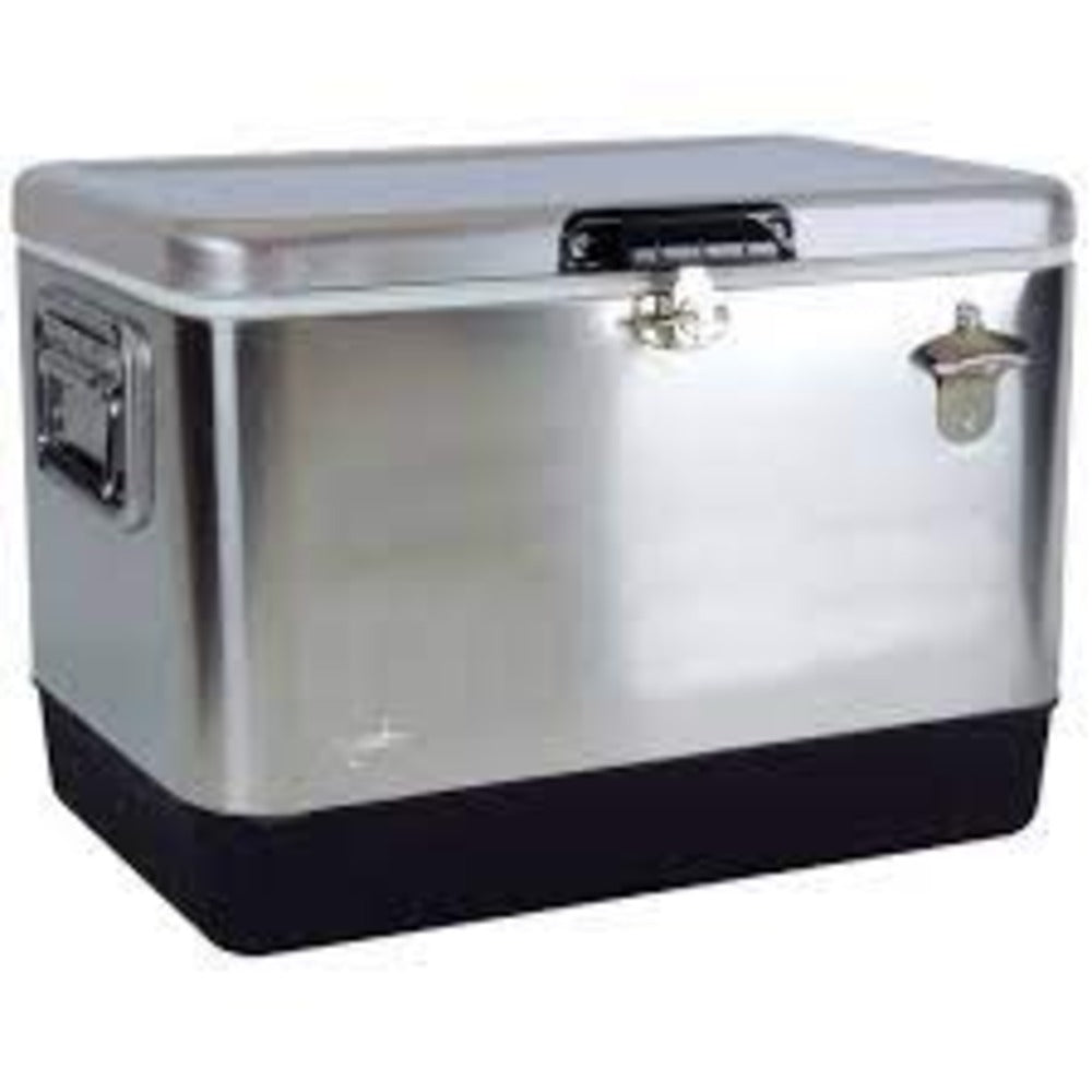 Koolatron Stainless Steel Ice Chest Cooler with Bottle Opener 51L