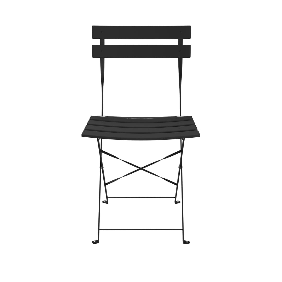 Lausaint Folding Three Piece Bistro Set - Black