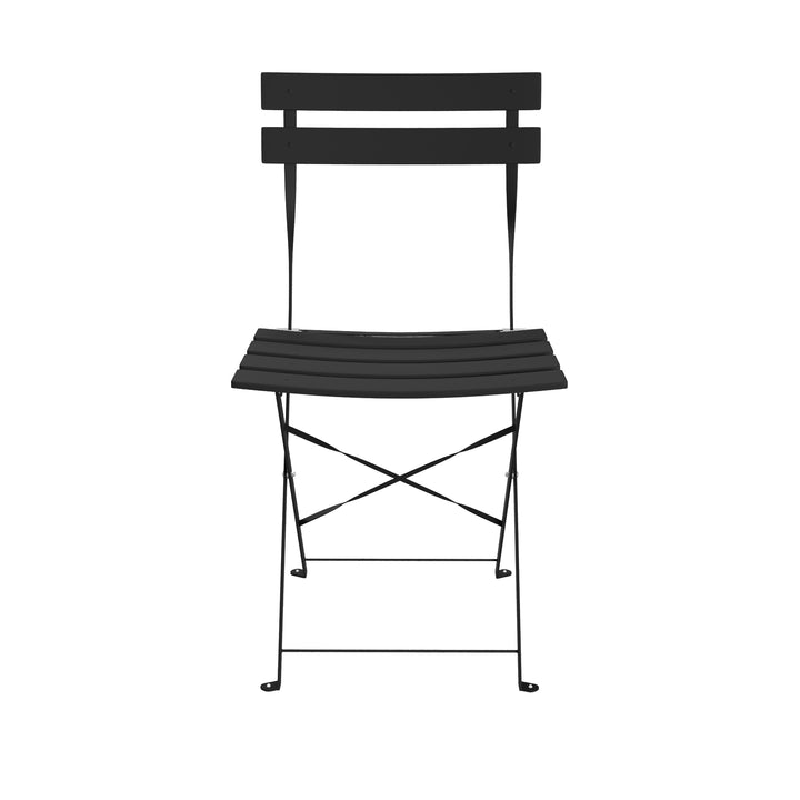Lausaint Folding Three Piece Bistro Set - Black