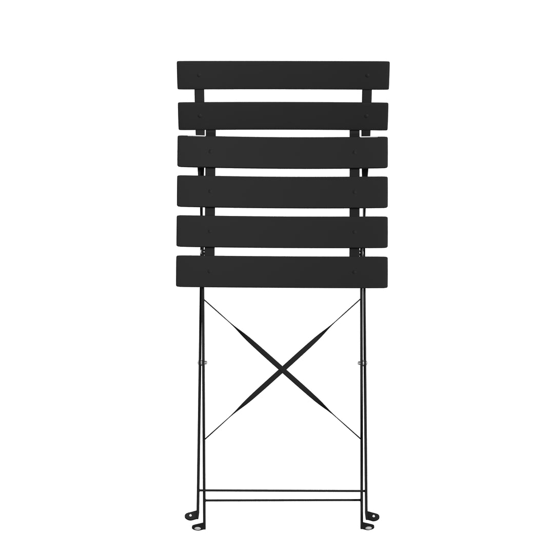 Lausaint Folding Three Piece Bistro Set - Black