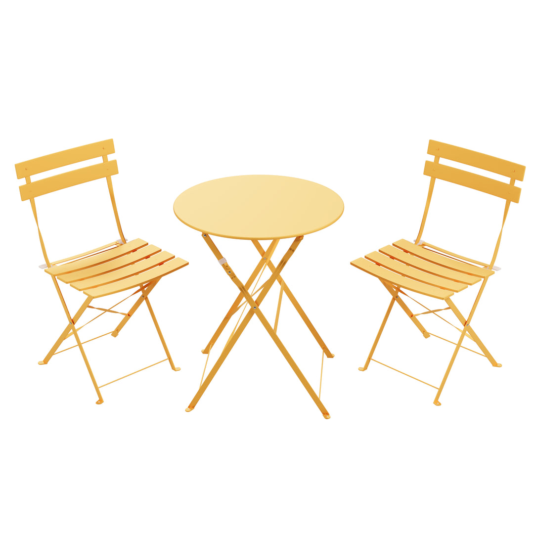 Lausaint Folding Three Piece Bistro Set - Yellow
