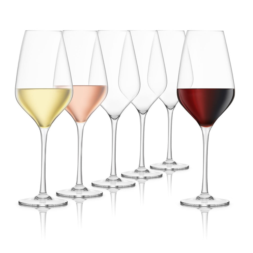 Final Touch® Everyday Lead-Free Crystal Wine Glasses - Set of 6