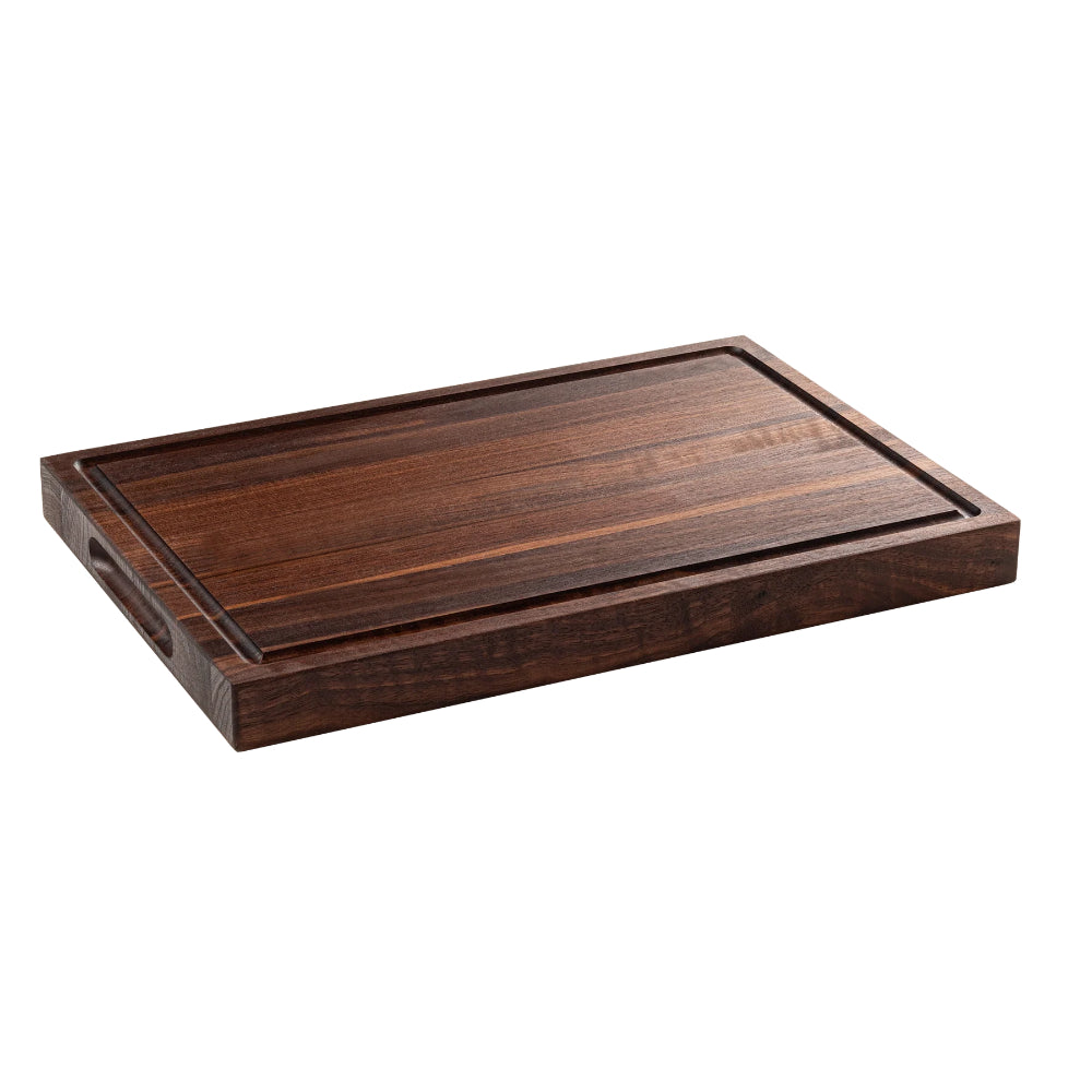 Planche à découper épaisse avec rainure à jus (17 po) – Noyer
