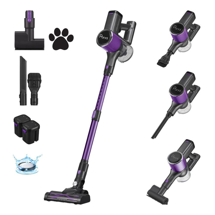 Panni S1 MAX Pet 5-in-1 Cordless Stick Vacuum with Brushless Motor and 2 Batteries - Purple