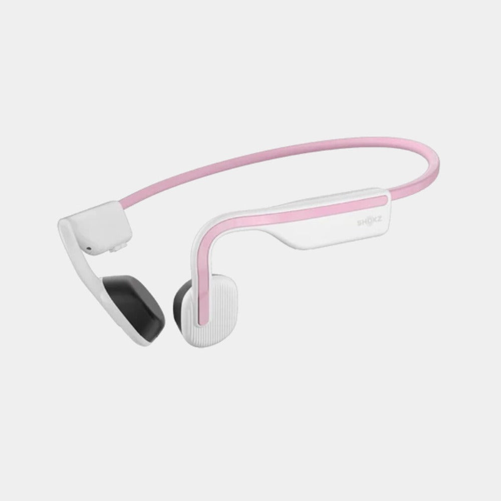 Casque Bluetooth Shokz OpenMove avec micro à conduction osseuse - Léger - Résistant à l'eau IP55 - Rose himalayen