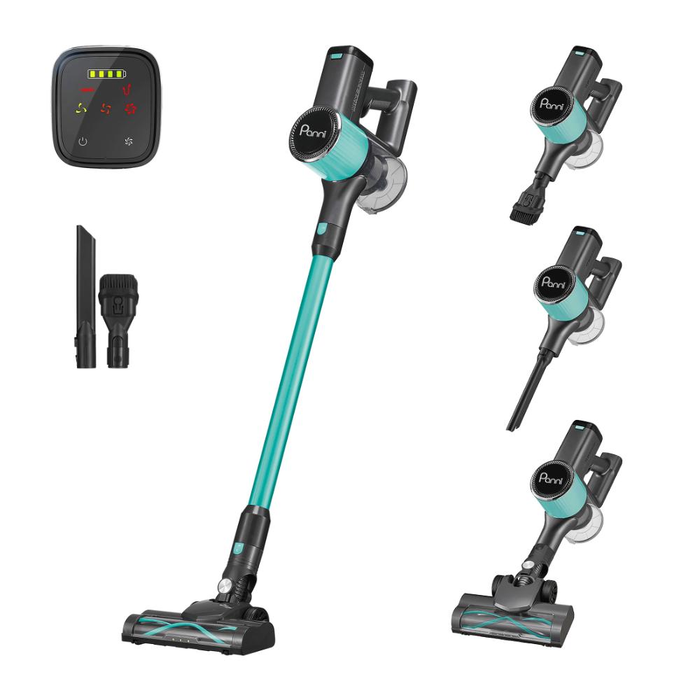 Aspirateur-balai sans fil Panni 3-en-1 avec moteur sans balais – Bleu sarcelle