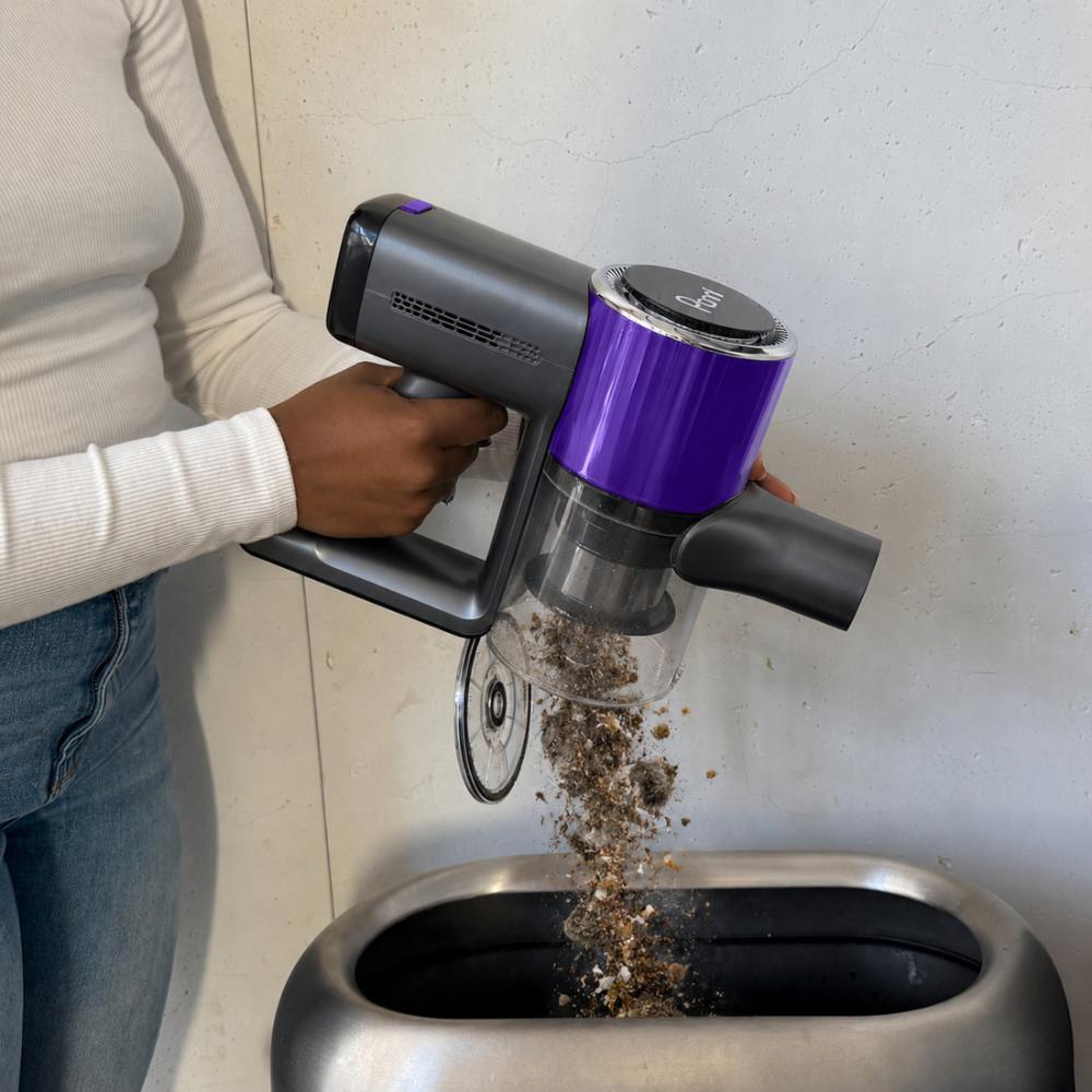 Aspirateur-balai sans fil Panni 5-en-1 pour animaux avec moteur sans balais, brosse motorisée pour poils d'animaux et 2 batteries, S2 MAX Pet – Violet
