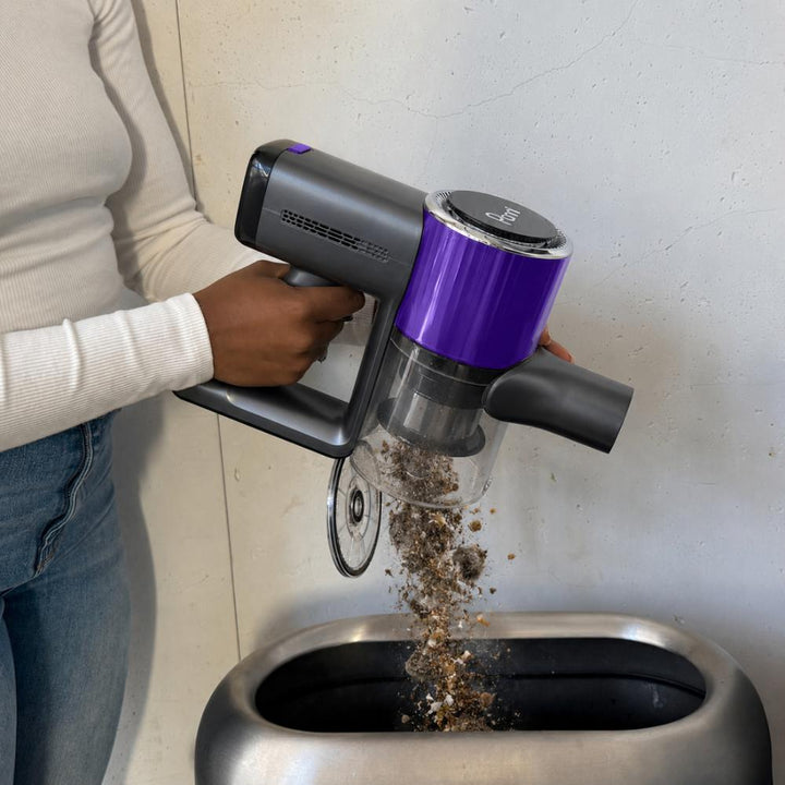Aspirateur-balai sans fil Panni 5-en-1 pour animaux avec moteur sans balais, brosse motorisée pour poils d'animaux et 2 batteries, S2 MAX Pet – Violet