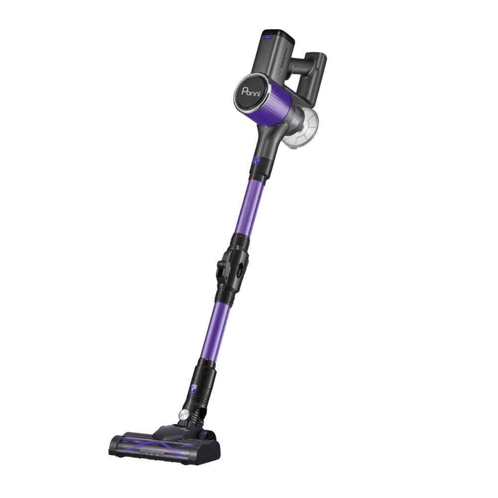 Aspirateur-balai sans fil Panni 5-en-1 pour animaux avec moteur sans balais, brosse motorisée pour poils d'animaux et 2 batteries, S2 MAX Pet – Violet
