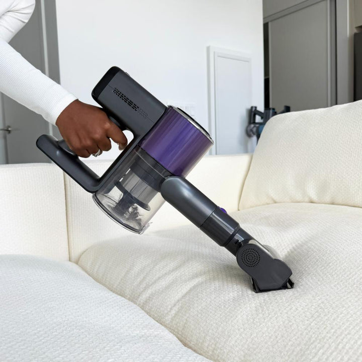 Aspirateur-balai sans fil Panni 5-en-1 pour animaux avec moteur sans balais, brosse motorisée pour poils d'animaux et 2 batteries, S2 MAX Pet – Violet