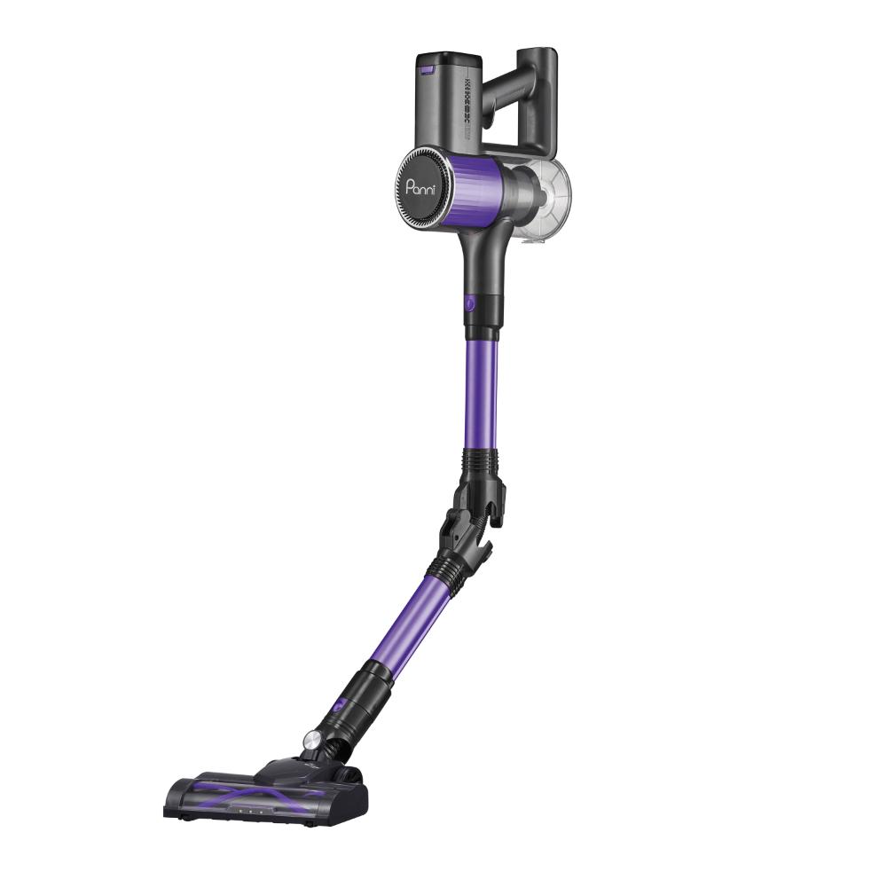 Aspirateur-balai sans fil Panni 5-en-1 pour animaux avec moteur sans balais, brosse motorisée pour poils d'animaux et 2 batteries, S2 MAX Pet – Violet